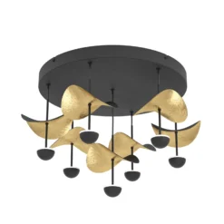 Stars of Light LED-Deckenlampe Dracera schwarz/gold Ø 51 cm