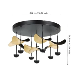Stars of Light LED-Deckenlampe Dracera schwarz/gold Ø 51 cm