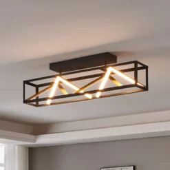 Stars of Light LED-Deckenlampe Penela schwarz/gold 87 cm CCT