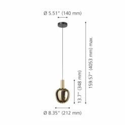 Stars of Light LED-Hängelampe Fruitera gold Ø21cm Glas CCT