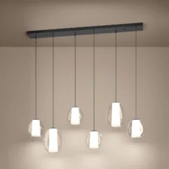 Stars of Light LED-Hängelampe Menorca nickel 143cm 6-flg CCT