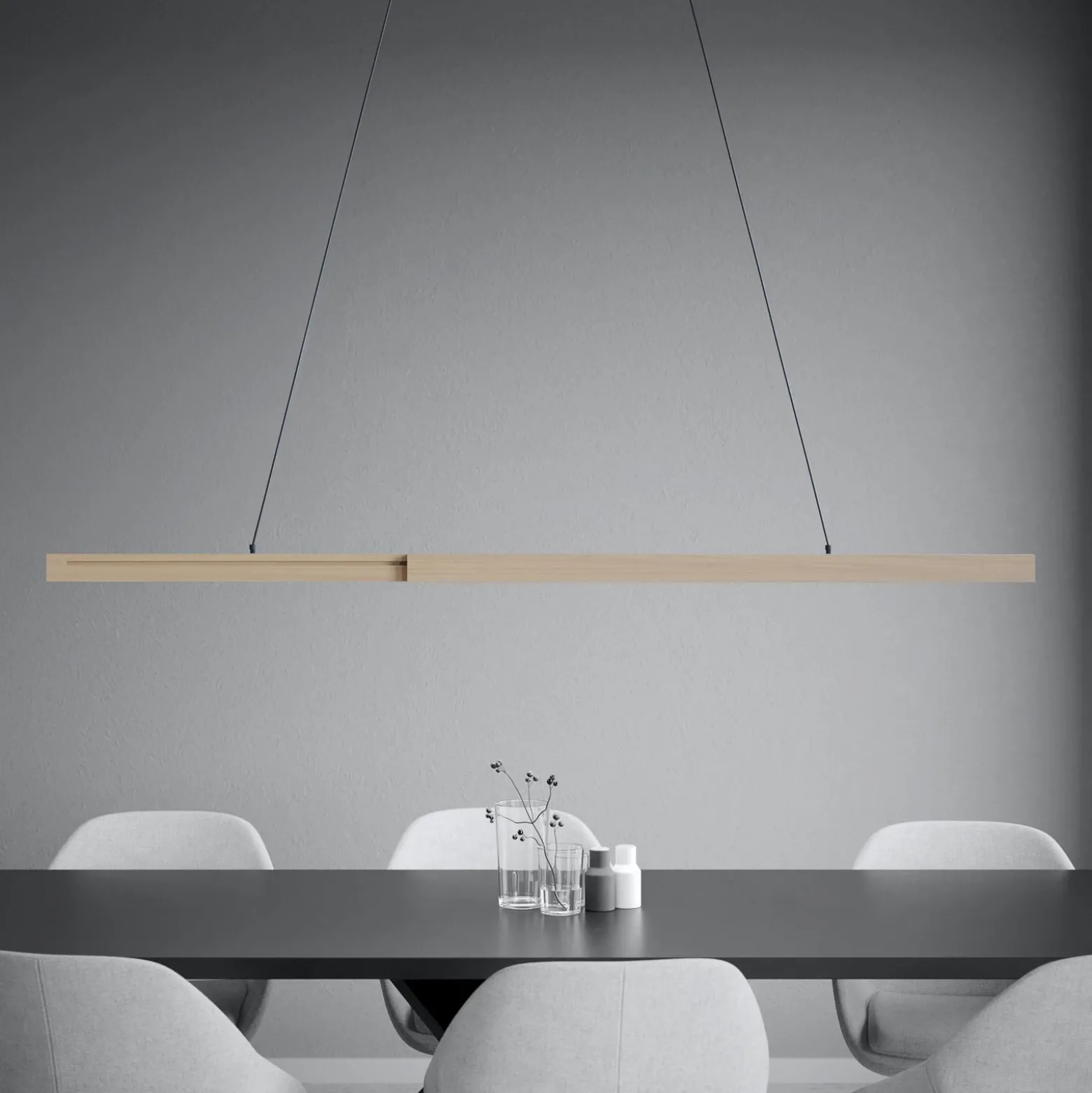 Stars of Light LED-Hängelampe Montebuono, holz 180 cm dim