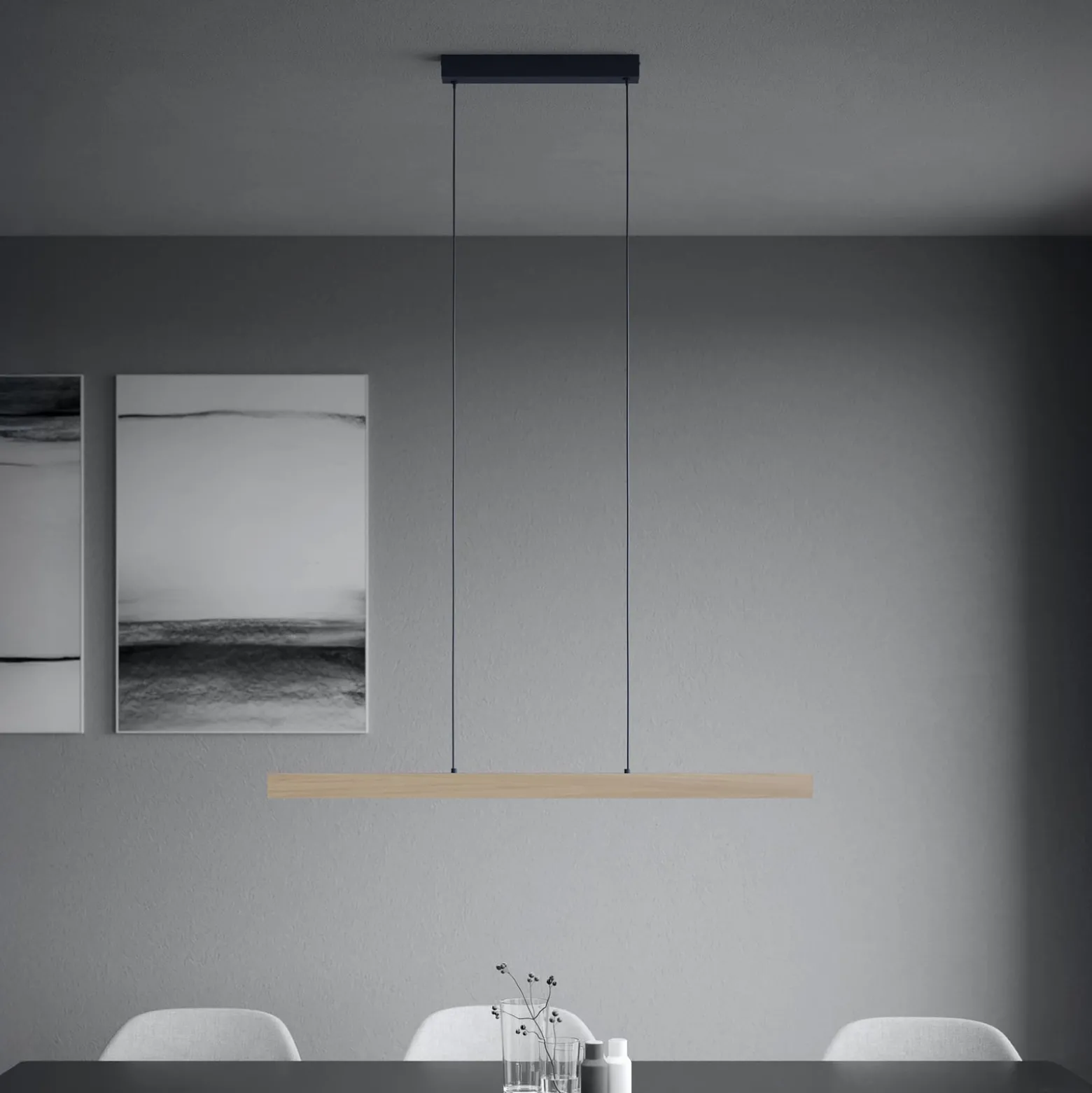 Stars of Light LED-Hängelampe Montebuono, holz 180 cm dim