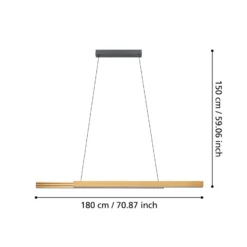 Stars of Light LED-Hängelampe Montebuono, holz 180 cm dim