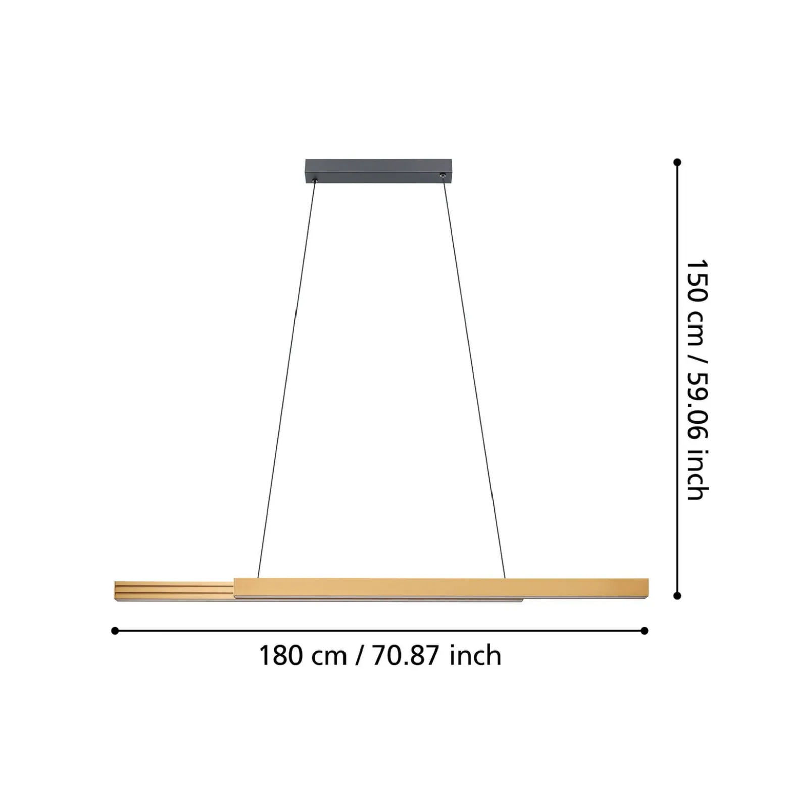 Stars of Light LED-Hängelampe Montebuono, holz 180 cm dim