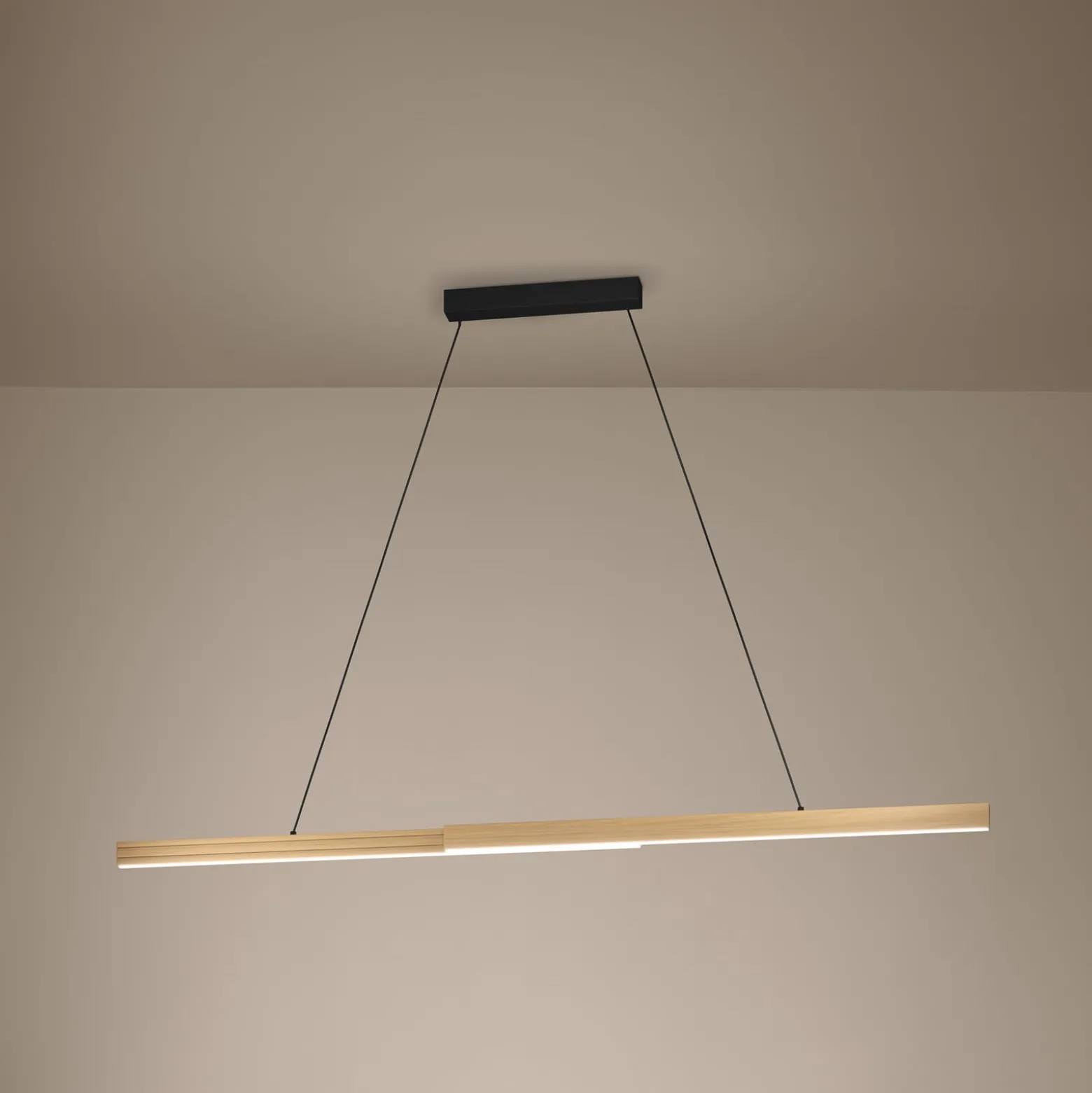Stars of Light LED-Hängelampe Montebuono, holz 180 cm dim