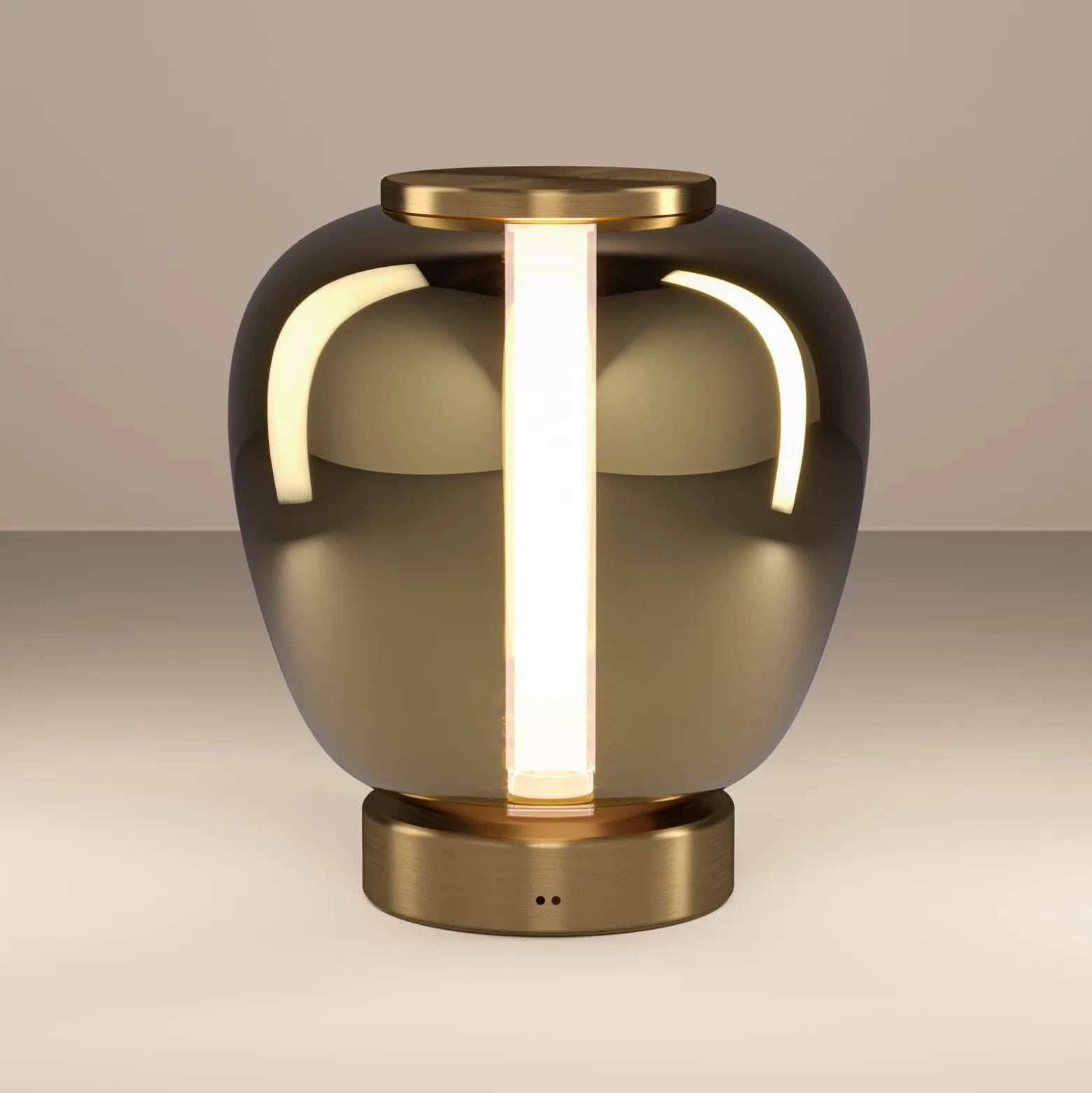 Stars of Light LED-Tischlampe Fruitera gold 25 cm Glas CCT