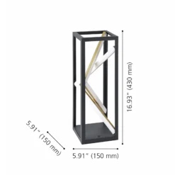 Stars of Light LED-Tischlampe Penela schwarz/gold 43 cm CCT