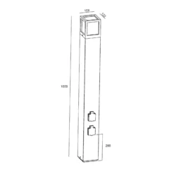 Steckdosensäule Facado Socket, Höhe 100 cm