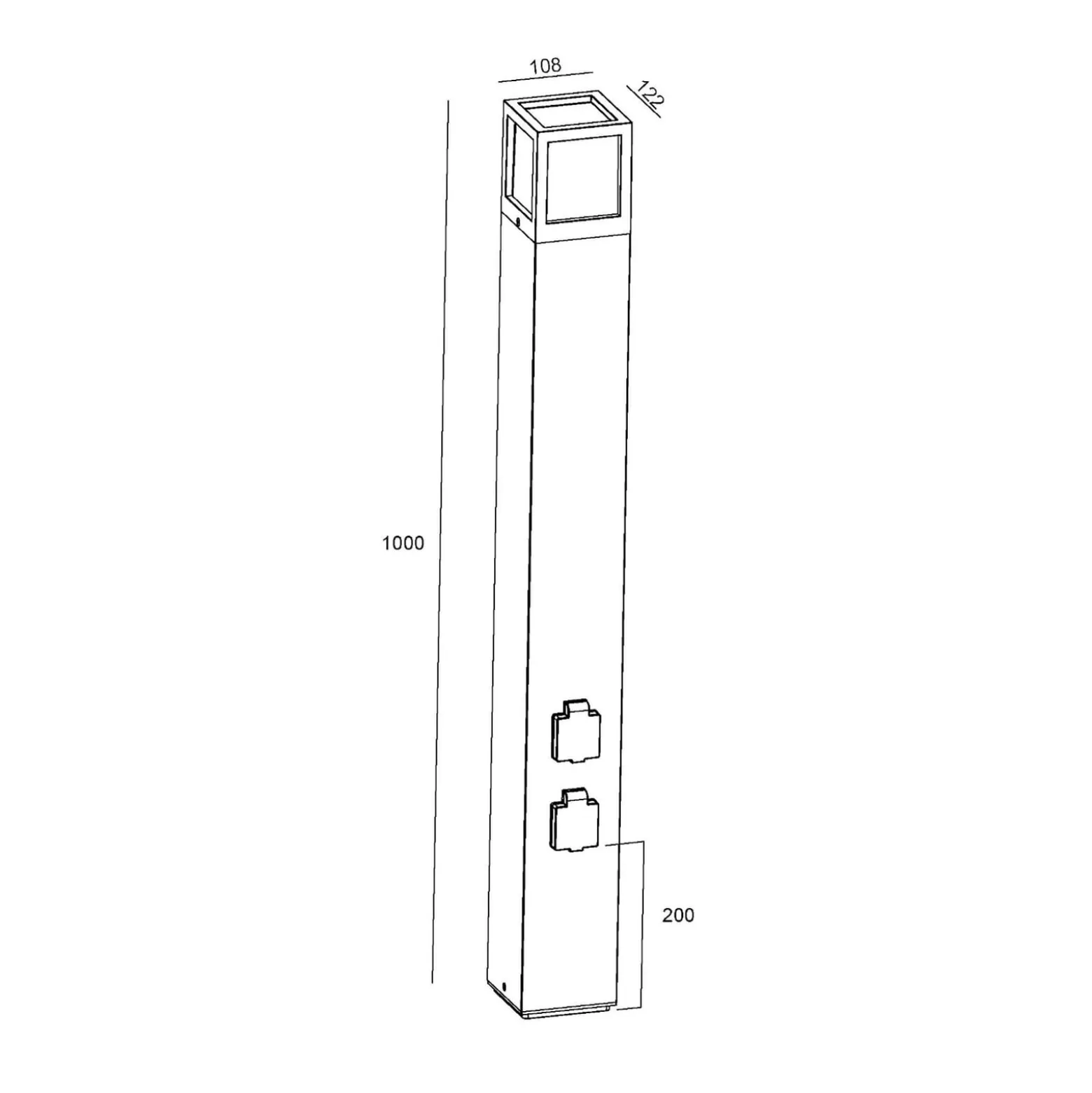 Steckdosensäule Facado Socket, Höhe 100 cm