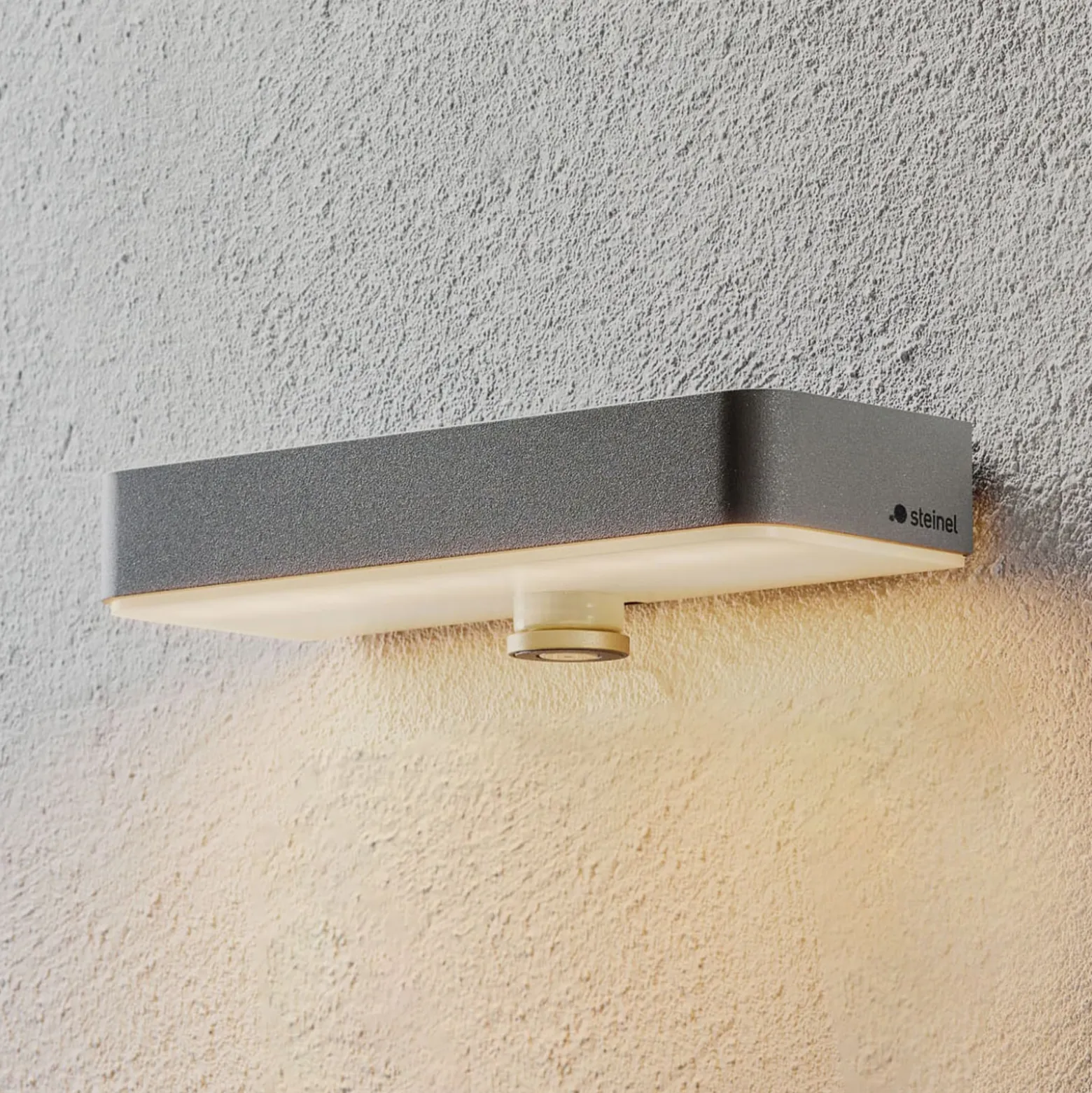 STEINEL LED-Wandlampe XSolar SOL-O S, silber, Sensor