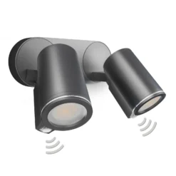 STEINEL Sensor-Außenstrahler One S, 2-flg. anthrazit, IP44
