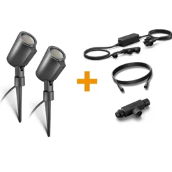 STEINEL Starter-Set Spot C, anthrazit, Alu, IP65, RGBWW