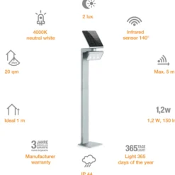 STEINEL XSolar GL-S Stand LED-Solarleuchte silber
