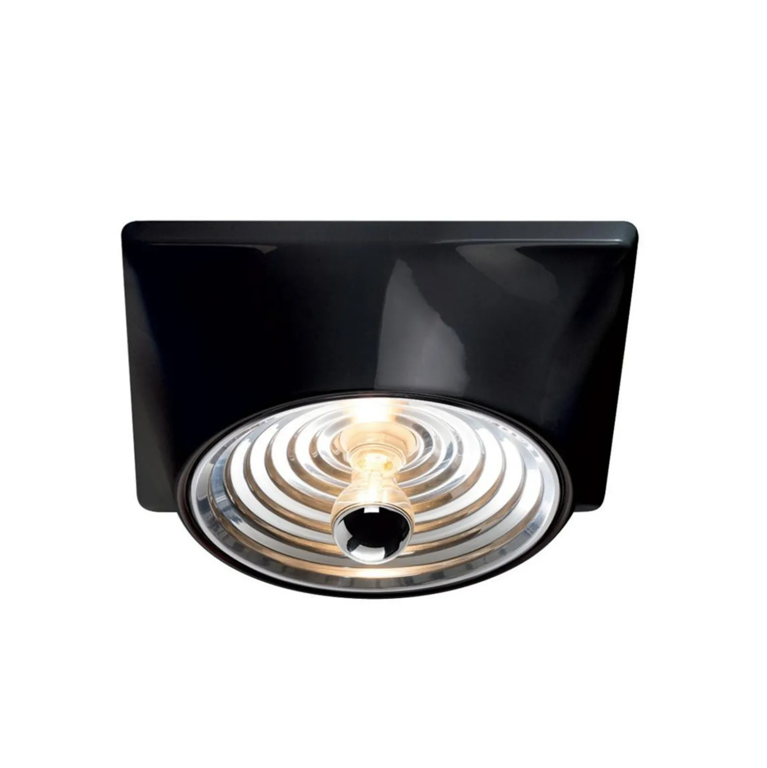 Stilnovo Deckenlampe Goletta, schwarz/aluminiumfarben, 36 cm