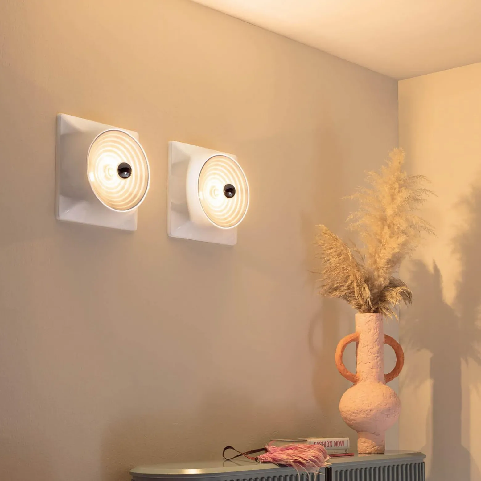 Stilnovo Deckenlampe Goletta, weiß glänzend/aluminiumfarben