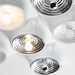Stilnovo Deckenlampe Goletta, weiß glänzend/aluminiumfarben