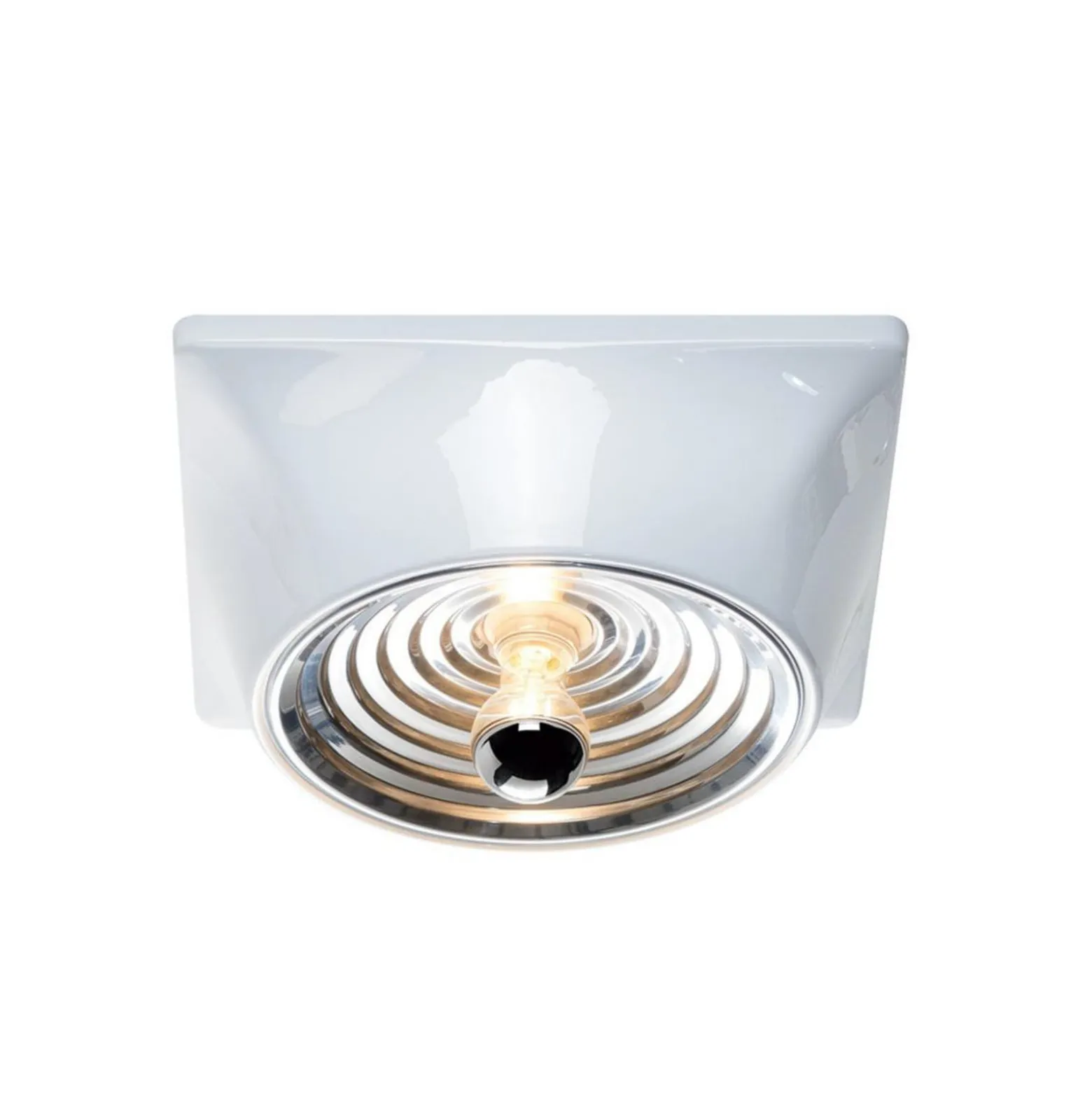 Stilnovo Deckenlampe Goletta, weiß glänzend/aluminiumfarben