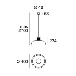 Stilnovo LED-Hängelampe Trepiù, weiß/gelb, Ø 40 cm, Metall