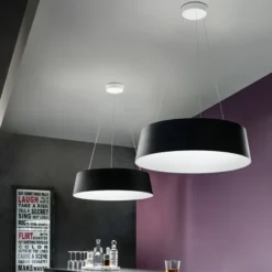 Stilnovo Oxygen LED-Hängeleuchte, schwarz, Ø 56 cm