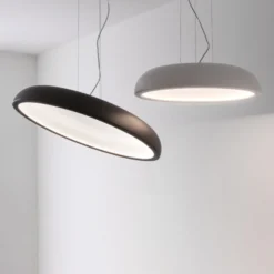 Stilnovo Reflexio LED-Hängeleuchte, Ø65cm, schwarz