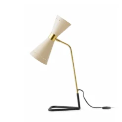 Stilnovo Tischlampe Megafono, elfenbeinfarben, 62 cm, Metall