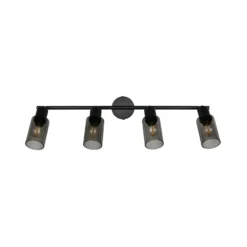 Strahler Mars, Länge 82 cm, schwarz matt, 4-flg., Metall E14