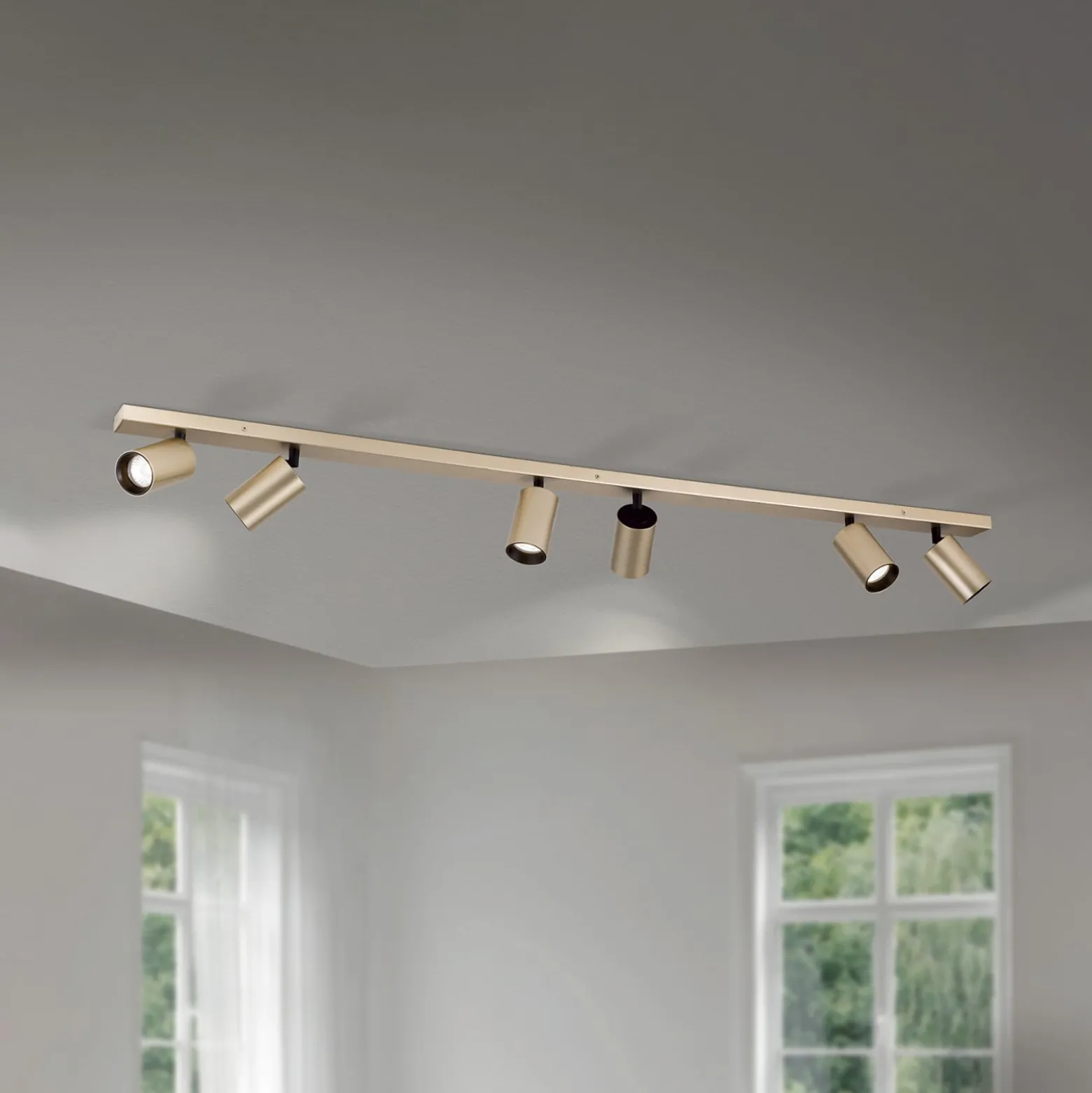 Strahler Sean, 6-flg., goldfarben, Metall, schwenkbar