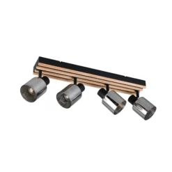 Strahler Travia, Länge 65 cm, 4-flammig, schwarz/rauchgrau