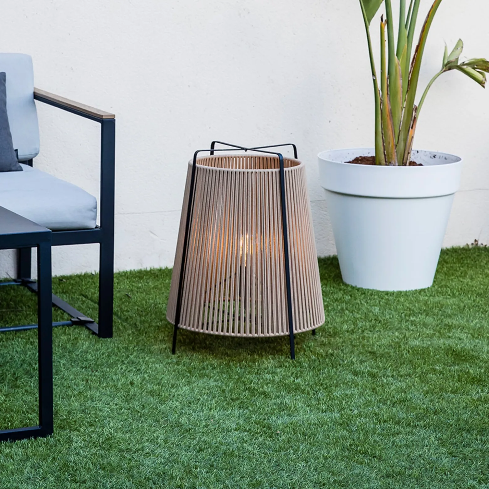 Terrassenleuchte Akane, beige