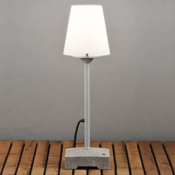 Terrassenleuchte Lucca, grau, Höhe 59 cm, Metall, IP44