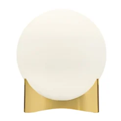 Terzani Tischleuchte Oscar, goldfarben, Ø 20 cm, Opalglas