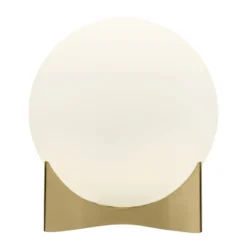Terzani Tischleuchte Oscar, messingfarben, Ø 20 cm, Opalglas