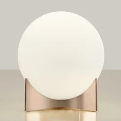 Terzani Tischleuchte Oscar, roségold, Ø 20 cm, Opalglas