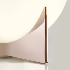 Terzani Tischleuchte Oscar, roségold, Ø 20 cm, Opalglas