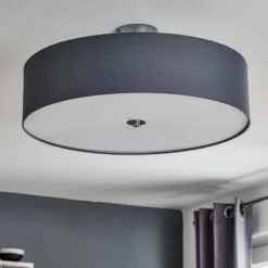 Textil-Deckenlampe Andria, 60 cm, hellgrau