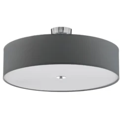 Textil-Deckenlampe Andria, 60 cm, hellgrau
