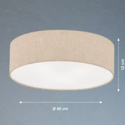 Textil-Deckenleuchte Thor, sand, Ø 40cm