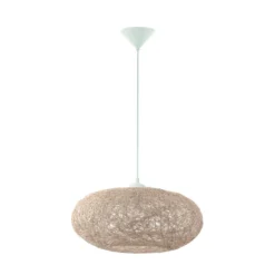 Textile Hängeleuchte Campilo in Beige