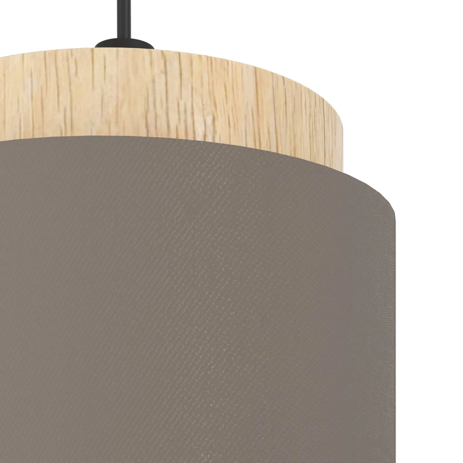 Textil-Hängelampe Albariza, cappuccinofarben, Stoff, 3-flg.