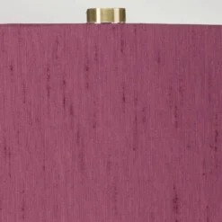 Textil-Tischlampe Isla messing antik/purpur