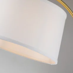 Textil-Tischlampe Jenkins messing gebürstet/creme