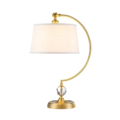 Textil-Tischlampe Jenkins messing gebürstet/creme