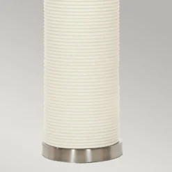Textil-Tischlampe Ripple Fuß weiß/Schirm schwarz
