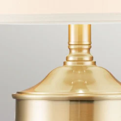 Textil-Tischleuchte Dennison 1 brushed brass