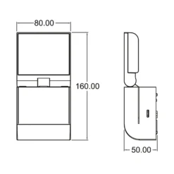 Theben LED-Außenwandleuchte theLeda S8-100, schwarz, Sensor