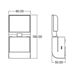 Theben LED-Außenwandleuchte theLeda S8-100, weiß, Sensor