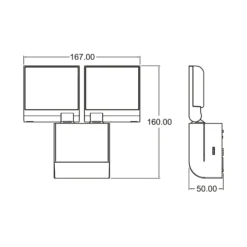 Theben LED-Außenwandleuchte theLeda S17-100, weiß, Sensor
