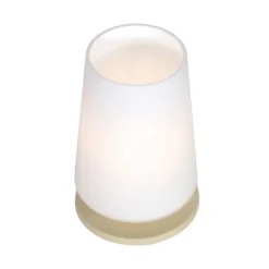 Tischlampe Ancilla, creme, Höhe 26 cm, Metall, Glas, E27