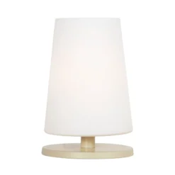 Tischlampe Ancilla, creme, Höhe 26 cm, Metall, Glas, E27